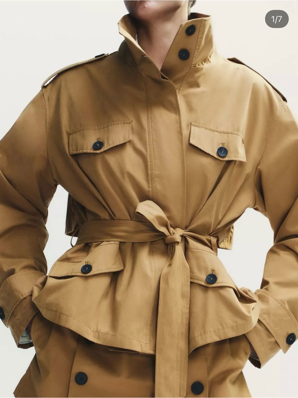 Zara Khaki Short Trech Coat